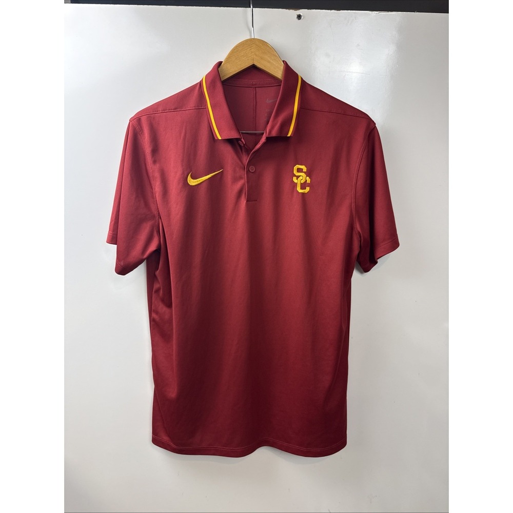 NIKE USC TROJANS DRI FIT ON FIELD PERFORMANCE POLO SIZE MEDIUM RED DZ8391-613
